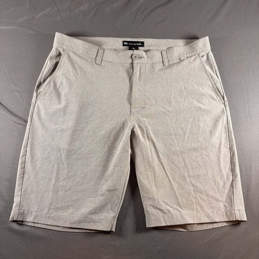 TravisMathew Shorts Mens Size 38 Gray Tech Golf Performance Casual